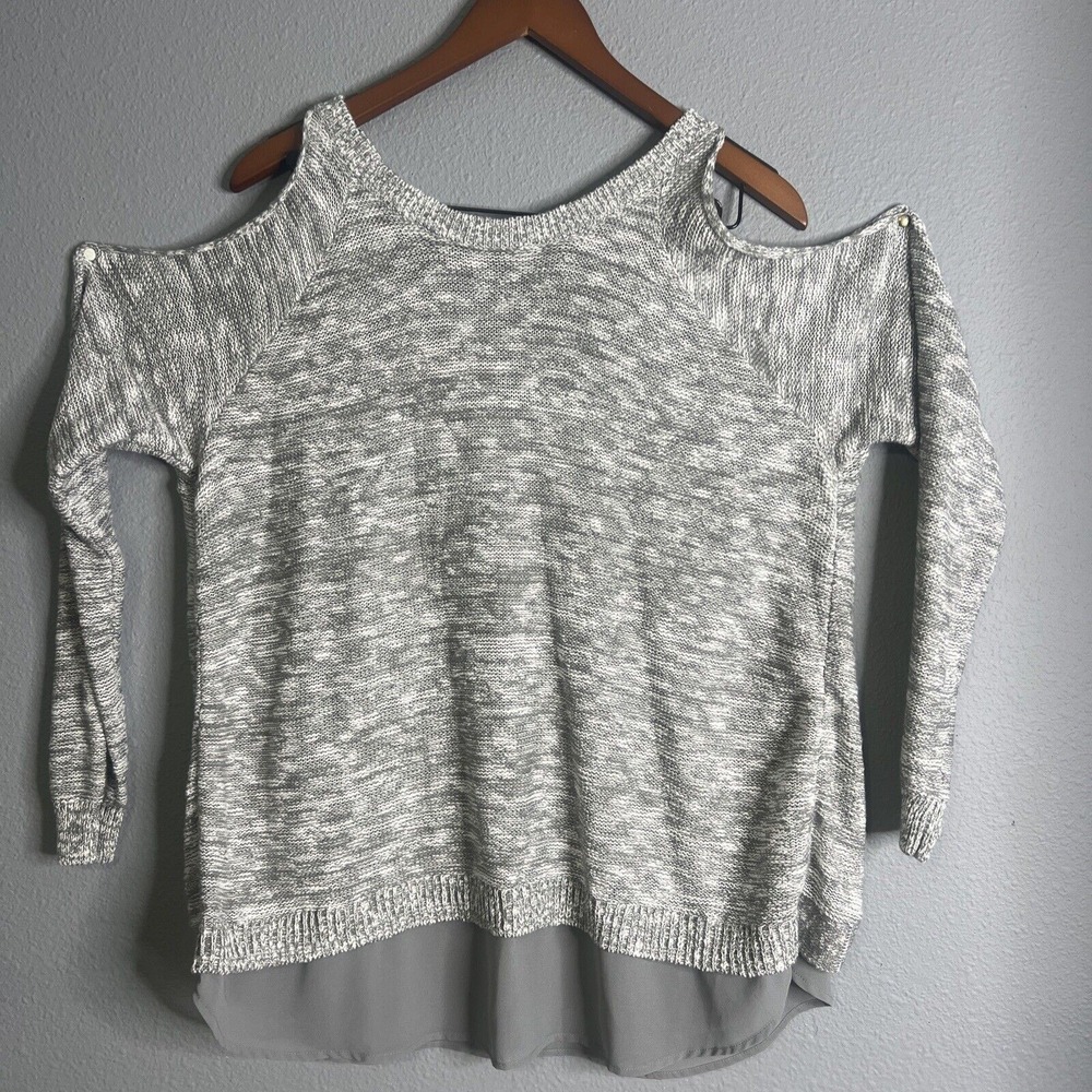 Torrid Womens Gray Size 0 2FER Sweater Cold Shoulder Classy Minimalist Fairy